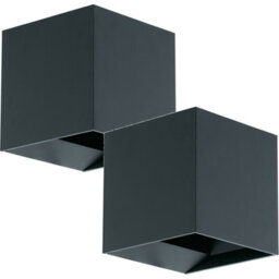 2 Pack Modern Ip54 Outdoor Wall Lights - Anthracite Aluminium Led Lamps