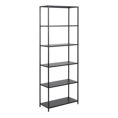 Furniture To Go Newcastle Tall Bookcase With 5 Shelves In Matt Black - image 1