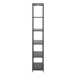 Furniture To Go Newcastle Tall Bookcase With 5 Shelves In Matt Black - thumbnail 3