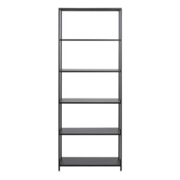 Furniture To Go Newcastle Tall Bookcase With 5 Shelves In Matt Black - thumbnail 2