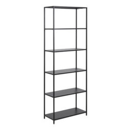 Furniture To Go Newcastle Tall Bookcase With 5 Shelves In Matt Black - thumbnail 1