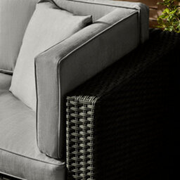 Furniturebox Orlando Black Rattan Garden Sofa Modular Outdoor Patio Couch Seating, Table & 4 Chairs Garden Corner Sofa Set +Cover - thumbnail 6
