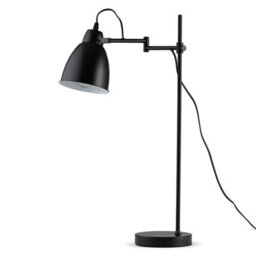 Lighting Supermarket Noir Industrial Adjustable Swing Arm Black Table Desk Lamp - thumbnail 1