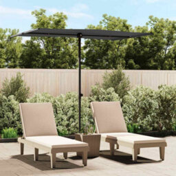 Walplus Garden Parasol With Aluminium Pole 2X1.5 M Anthracite - thumbnail 1