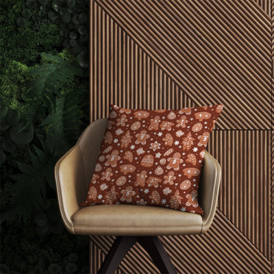 Warren Reed Designer Gingerbread Cookies Outdoor Cushion 60Cm X 60Cm
