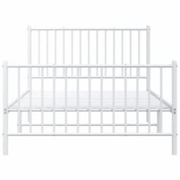 Berkfield Metal Bed Frame With Headboard And Footboard White 107X203 Cm - thumbnail 5