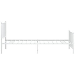 Berkfield Metal Bed Frame With Headboard And Footboard White 107X203 Cm - thumbnail 6