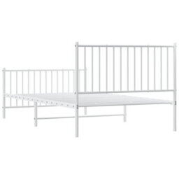Berkfield Metal Bed Frame With Headboard And Footboard White 107X203 Cm - thumbnail 7