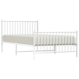 Berkfield Metal Bed Frame With Headboard And Footboard White 107X203 Cm - thumbnail 3