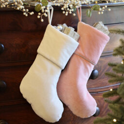 Dibor Light Pink Knightsbridge Velvet Xmas Gift Decoration Christmas Stocking For Kids - thumbnail 4