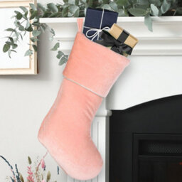 Dibor Light Pink Knightsbridge Velvet Xmas Gift Decoration Christmas Stocking For Kids - thumbnail 3