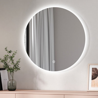 Emke Bathroom Mirror With Led Lights 500mm Dimmable Illuminated Backlit Round Bathroom Mirror - image 1