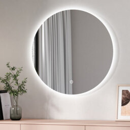 Emke Bathroom Mirror With Led Lights 500mm Dimmable Illuminated Backlit Round Bathroom Mirror