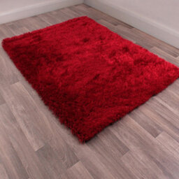 Red Plain Shaggy Handmade Plain Sparkle Rug For Bedroom & Living Room-80Cm X 150Cm - thumbnail 2
