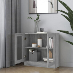 Vidaxl Vitrine Cabinet Grey Sonoma 82.5X30.5X80 Cm Engineered Wood - thumbnail 6