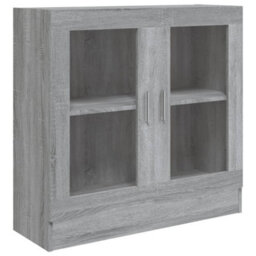 Vidaxl Vitrine Cabinet Grey Sonoma 82.5X30.5X80 Cm Engineered Wood - thumbnail 2