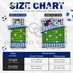 Gc Gaveno Cavailia Kids Printed Goal Blue Single Reversible Football Printed Duvet Cover With Matching Pillowcase Bedding Set - thumbnail 5