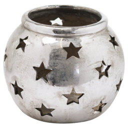 Hill Interiors Aspen Star Candle Lantern Silver (10Cm X 14Cm)