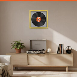 "16X16"" Gold Modern Vinyl Record Frame With Silver Mount For 12 Inch Lp Disc - Ak Frames" - thumbnail 8