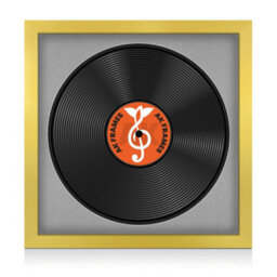 "16X16"" Gold Modern Vinyl Record Frame With Silver Mount For 12 Inch Lp Disc - Ak Frames" - thumbnail 1