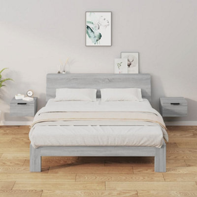 Vidaxl Wall-Mounted Bedside Cabinets 2 Pcs Grey Sonoma 34X30X20 Cm - image 1