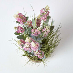 Homescapes Artificial Pink Handcrafted Lavender Plant In Decorative Metallic Ceramic Pot, 66 Cm - thumbnail 2