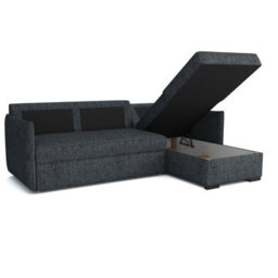 Megan Corner Sofa Bed In Living Room Polyurethane Foam Wave Spring Wooden Frame Has Storage 220X90X160Cm Green - thumbnail 3