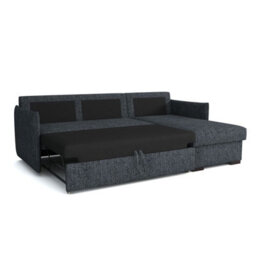 Megan Corner Sofa Bed In Living Room Polyurethane Foam Wave Spring Wooden Frame Has Storage 220X90X160Cm Green - thumbnail 4