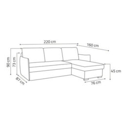 Megan Corner Sofa Bed In Living Room Polyurethane Foam Wave Spring Wooden Frame Has Storage 220X90X160Cm Green - thumbnail 5