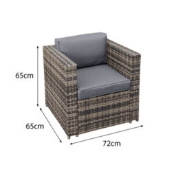 Oseasons Malta Rattan 2 Seat Twin Chair Set In Walnut Grey - thumbnail 2