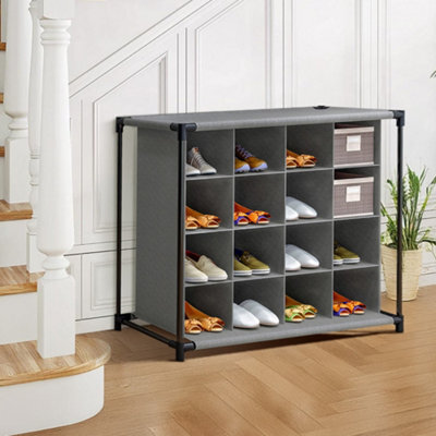 Darphe Home-Use Four-Layer 16-Slot Simple Non-Woven Fabric Shoe Rack 88Cm (W) X 37Cm (D) X 65Cm (H) - image 1