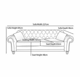 Xample Bordeaux Button Back Grey Velvet 4 Seater Sofa Tufted Design With Foam Cushions, Solid Wood Legs & Accent Pillows - thumbnail 2