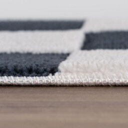 The Rugs Loft Navy And Ivory Checkerboard Living Room Area Rug And Runners Soft Pile - thumbnail 7