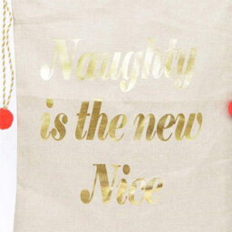 Shatchi Large Premium Hessian Santa Sack Brown Stocking Bag Naughty Is The New Nice Christmas Accessories Xmas Christmas Gifts Bag 72X50Cm - thumbnail 5