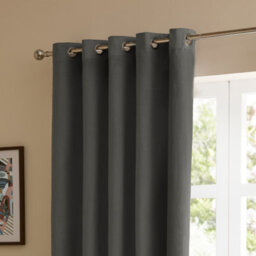 furn. Furn The Ultimate Velvet Room Darkening Eyelet Curtain Pair, Charcoal, (W) 229 X (D) 183Cm - thumbnail 5