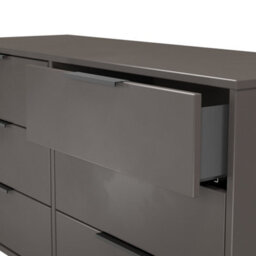 Fuji 6 Drawer Midi Chest Of Drawers In Graphite (Ready Assembled) - thumbnail 6