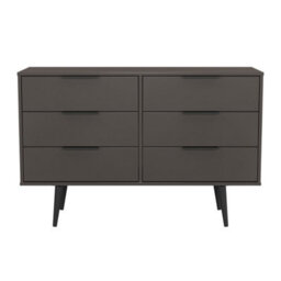 Fuji 6 Drawer Midi Chest Of Drawers In Graphite (Ready Assembled) - thumbnail 2