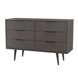 Fuji 6 Drawer Midi Chest Of Drawers In Graphite (Ready Assembled) - thumbnail 4