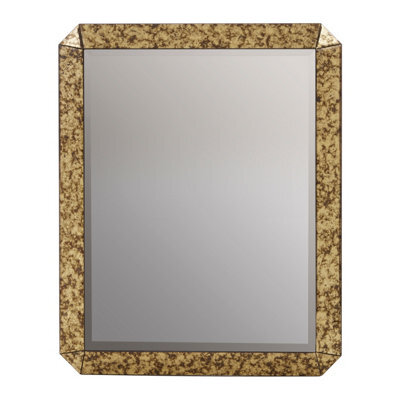 Orsina Antique Gold Finish Wall Mirror, Rectangular Mirror With Traditional Frame, Stylish Accent Mirror For Decor