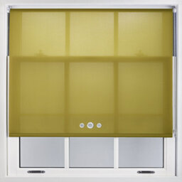 Furnished Roller Blind With Triple Chrome Round Eyelet And Metal Fittings - Green Daylight Shade (W)180Cm X (L)210Cm