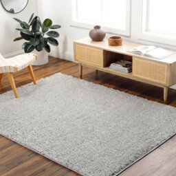 Livabliss Moda Shaggy-Solid Color Light Grey Plush Soft Pile Living Bedroom Rug 120 X 180 Cm Easy Care, Non Shedding - thumbnail 2