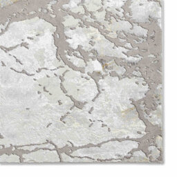 Grey Gold Abstract Modern Easy To Clean Rug For Dining Room-160Cm X 220Cm - thumbnail 3