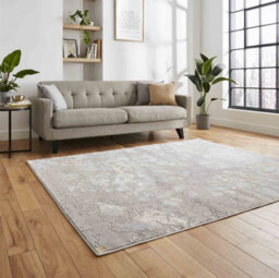 Grey Gold Abstract Modern Easy To Clean Rug For Dining Room-160Cm X 220Cm - thumbnail 2