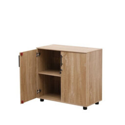 MMT Funiture Designs mmt Office Storage Cabinet 2 Door Locking Wooden Cupboard - Sonoma Oak - thumbnail 3