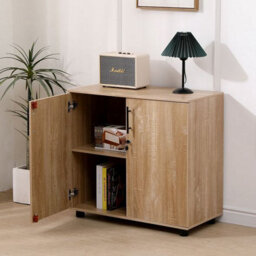 MMT Funiture Designs mmt Office Storage Cabinet 2 Door Locking Wooden Cupboard - Sonoma Oak - thumbnail 6