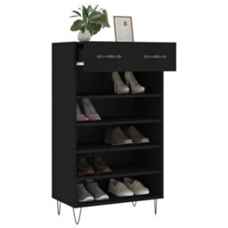 Vidaxl Shoe Cabinet Black 60X35X105 Cm Engineered Wood - thumbnail 4