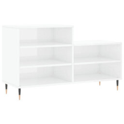 Berkfield Modern Shoe Cabinet High Gloss White 102X36X60 Cm Engineered Wood