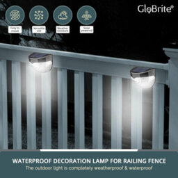 Globrite Solar Lights Outdoor Garden - Pack Of 4 Waterproof Pathway, Patio & Deck Lights With Dusk-To-Dawn Sensor - thumbnail 6