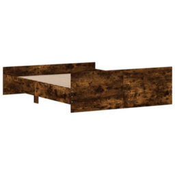 Berkfield Bed Frame With Headboard And Footboard Smoked Oak 160X200 Cm - thumbnail 6