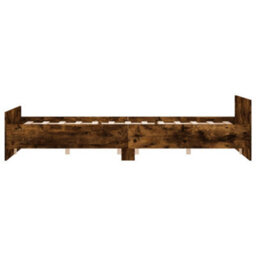 Berkfield Bed Frame With Headboard And Footboard Smoked Oak 160X200 Cm - thumbnail 5